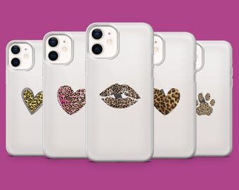 Funda transparente con estampado de leopardo y guepardo para iPhone 17, 16 Pro, 15, 14, 13, 12, Samsung S26, S25, S24, S23, S22, A57, Pixel 10, 9A