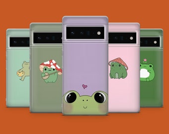 Süße Frosch Handyhülle Amphibien Leap Toad Cover für Pixel 10, 10A, 9Pro XL, 8A, iPhone 17, 16 Pro, 15, 14, Samsung S26, S25, S24, S23, A57