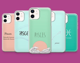 Wasserzeichen Handyhülle Pisces Symbol Konstellation Träumer Cover für iPhone 15,14,13,12,11, Samsung S24,S23FE,S22,A54,A14, Pixel 8,8A,7Pro,7A