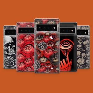 Horror telefoonhoesje Goth Gore Eyes Cover voor Pixel 10, 10A, 9Pro XL, 8A, iPhone 17, 16 Pro, 15, 14, Samsung S26, S25, S24, S23, A57, A17, A16 afbeelding 1