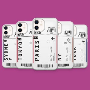 Étui pour téléphone pour billet d'avion et carte d'embarquement pour iPhone 16 15 14 13 12 11 Samsung S25Ultra S24FE S23 A55 A35 A16 Pixel 9 9Pro 8 8A 7A