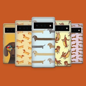 Funda para teléfono con diseño de perro salchicha de Viena, compatible con Google Pixel 9, 9Pro, XL, 8A, 8Pro, 7A, 6A, iPhone 16, 15, 14, 13, 12, Samsung S25, S24, A55, A35