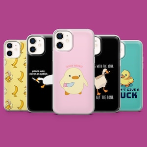 Funny Duck Phone Case Adorable Quack Cover for iPhone 17 16 15 14 13 12 11 Samsung S25Ultra S24 S23FE A55 A35 A16 Pixel 10 Pro 9A 8A 7A