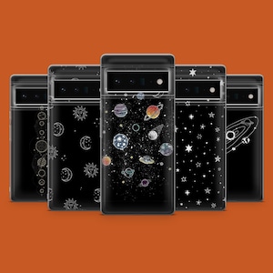 Stars Phone Case Planet Space Moon Cover fits for Google Pixel 9 9Pro XL 8 8A 8Pro 7A 6A, iPhone 16 15 14 13 12, Samsung S25 S24 A55 A35