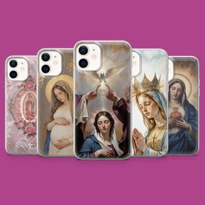 Jungfrau Maria Handyhülle Mutter Maria Religiöse Hülle für iPhone 16Pro, 15, 14, 13, 12, Samsung S25Ultra, S24, S23, S22, A16 A56 A35 Pixel 9 8A