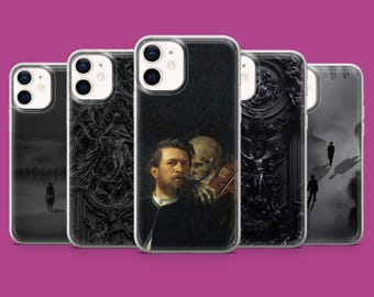 Capa para celular Dark Art Grunge Academia, compatível com iPhone 17, 16 Pro, 15, 14, 13, 12, Samsung S26, S25, S24, S23, S22, A17, Pixel 10, 10A, 9