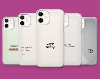 Etui na telefon z motywującym cytatem i inspiracją do iPhone'a 17, 16 Pro, 15, 14, 13, 12, Samsunga S26, S25, S24, S23, A57, Pixela 10, 10A, 9A