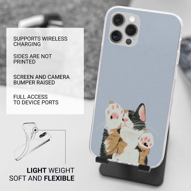 Cat Phone Case Cute Catlovers Cover für iPhone 15 14 13 12 11 Xr Samsung S24Ultra S24 S23 S23FE A54 A34 A15 A14 Pixel 8 8A 7A 7Pro 6A 8Pro Bild 8