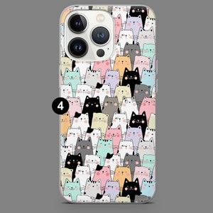 Katzen Handyhülle Süße Catlovers Hülle für iPhone 15 14 13 12 11 Xr Samsung S24Ultra S24 S23 S23FE A54 A34 A15 A14 Pixel 8 8A 7A 7Pro 6A 8Pro 4