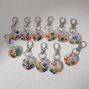 Handmade Keychain Glowing in the dark Fish bowl Nemo Aquarium