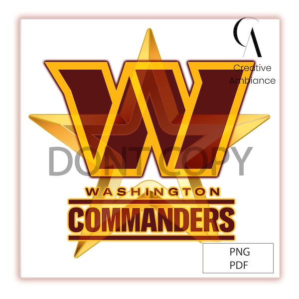 Commanders PNG-PDF, Commanders Football Team Digital Design