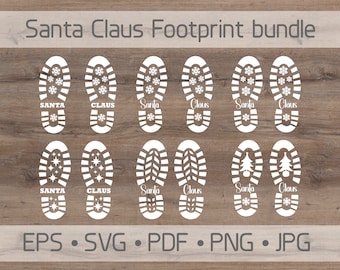 Santa Claus Footprint Stencil Digital File
