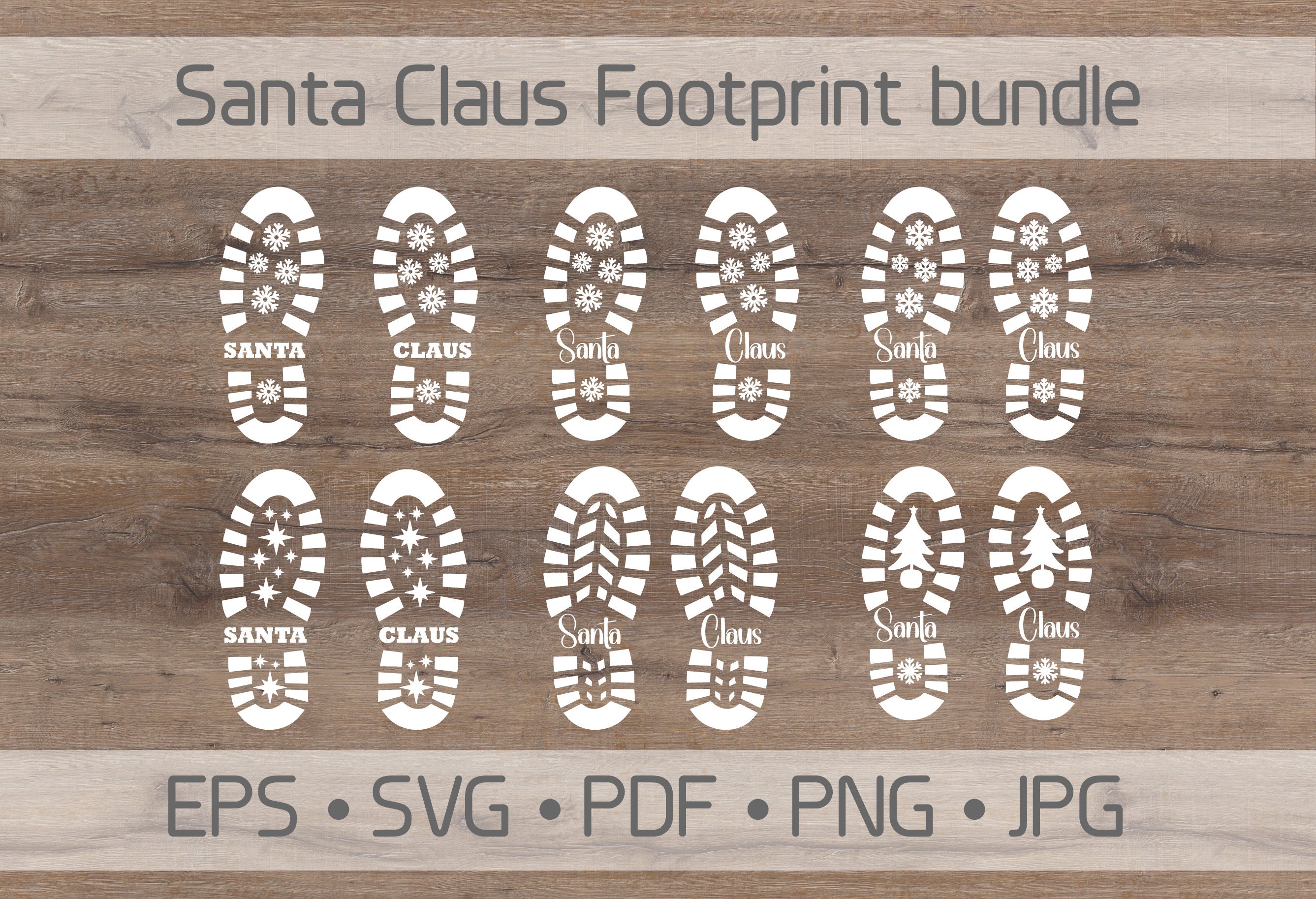 Santa Claus Footprint Stencil Digital File - Etsy