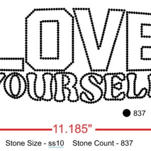 Rhinestone Template (Digital SVG File Only) SS10 - Love Yourself