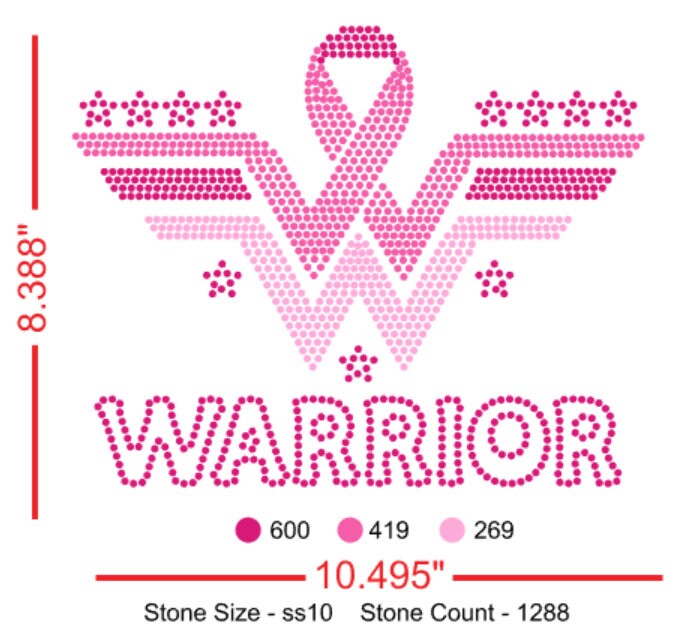 Rhinestone Template (digital SVG File Only) SS10 - Breast Cancer ...