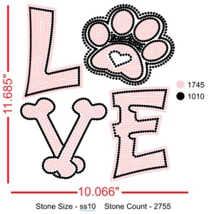 Rhinestone Template (Digital SVG File Only) SS10 - Puppy Love