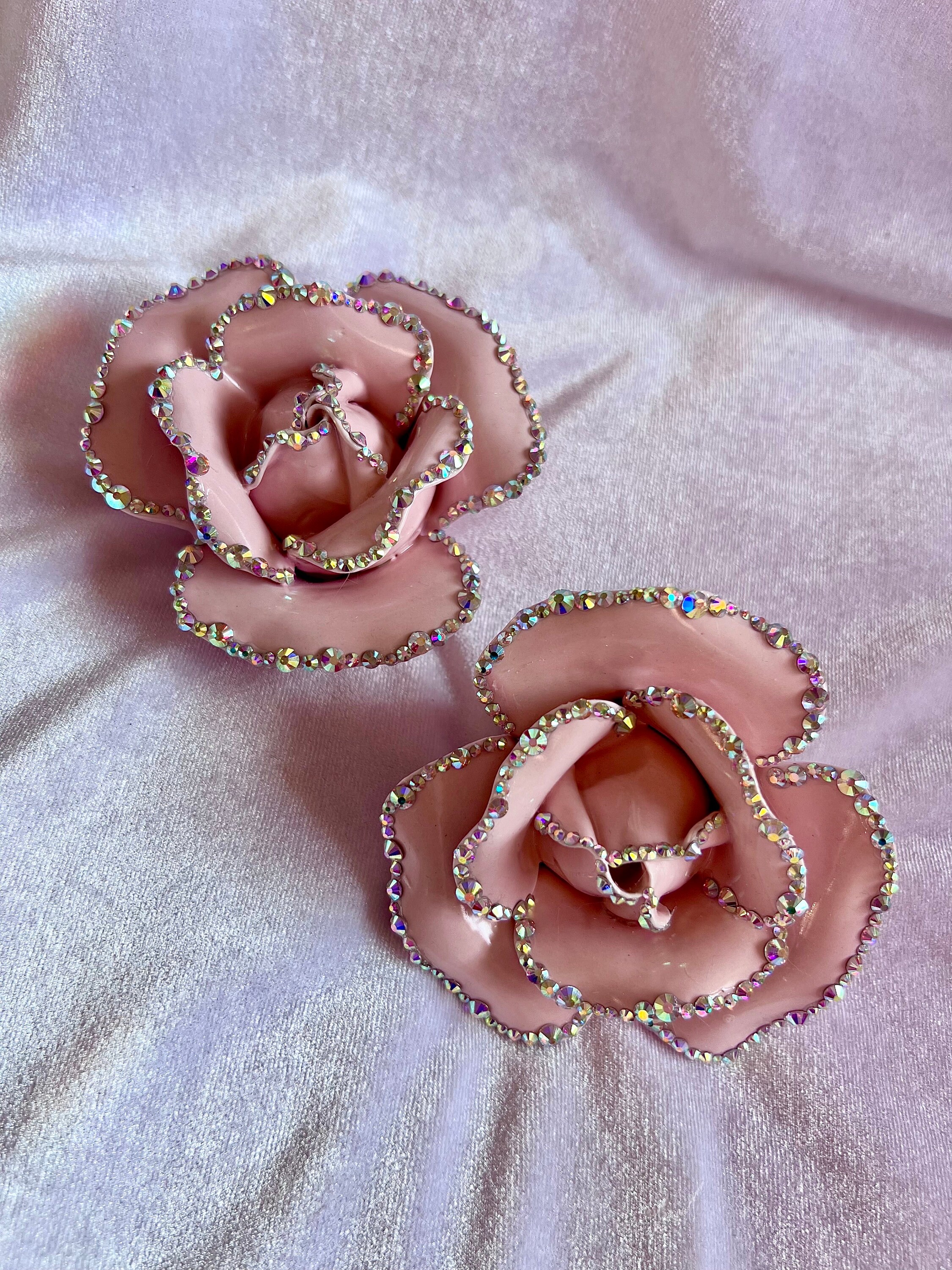 Ceramic Rose With Bling or Pearls - Etsy