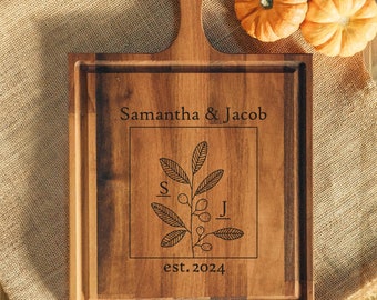 Engraved Cutting Board Wedding Gift | Personalized Charcuterie for Couple | Unique Gift for Engagement or Bridal Shower
