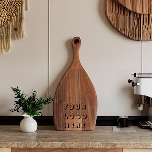 Custom Cheese Board, Walnut Cutting Board, Personalized Logo, Company Logo Board, Gift for Client, Corporate Gift, Business Branding