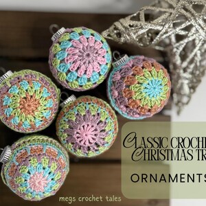 Handmade Crochet Christmas Ornaments: Pastel Collection, Set of 5