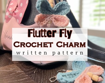 Flutter Fly Crochet Charm Pattern: Easy Butterfly Keychain (PDF Pattern)