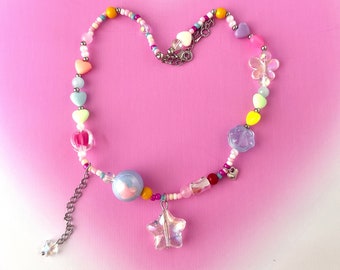 Star Necklace, Cute Necklace, Fairycore Necklace, Handmade Necklace, Y2K Necklace