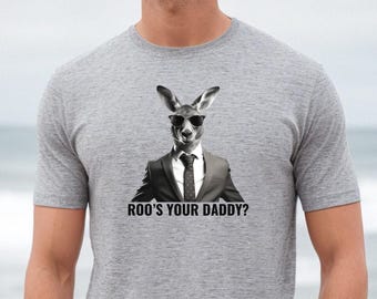 Camiseta de canguro, Camiseta "Roo's Your Daddy", Camiseta divertida de canguro, Camiseta gráfica para hombre, Camiseta de regalo de Australia, Regalo de canguro, Regalo para papá.