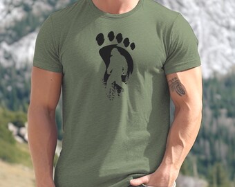 Camiseta Yeti para hombre, camiseta con huella de Bigfoot, camiseta gráfica de Bigfoot, camiseta Sasquatch, camiseta Yeti, camiseta de regalo de Bigfoot, regalo para novio o hijo