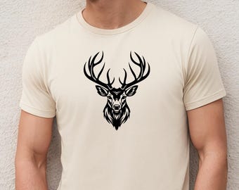 Stag Shirt, Hunting Tshirt, Hunter Tee, Stag Men's T-Shirt, Graphic Stag Shirt Men, Deer Tshirt, Graphic Tees, Stag Lover, Hunting Gift Tee