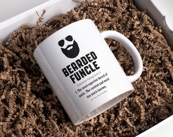 Funny Uncle Mug, Bearded Funcle Mug, Funcle Mug, Fun Beard Mug, Funny Men's Mug, Beard Lover Mug, Novelty Gift Men, Uncle Gift Mug