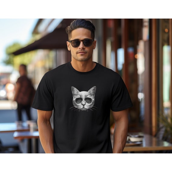 Vintage Cat Glasses Shirt, Cat Wearing Glasses Tshirt, Retro Cat