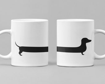 Dachshund Wraparound Mug, Funny Dachshund Mug, Dachshund Dad Mug, Dachshund Mom Coffee Cup, Sausage Dog Mug, Deckel Mug, Weiner Dog Gift Mug