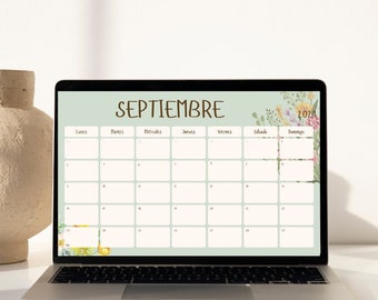 Calendario mensile settembre 2024 floreale