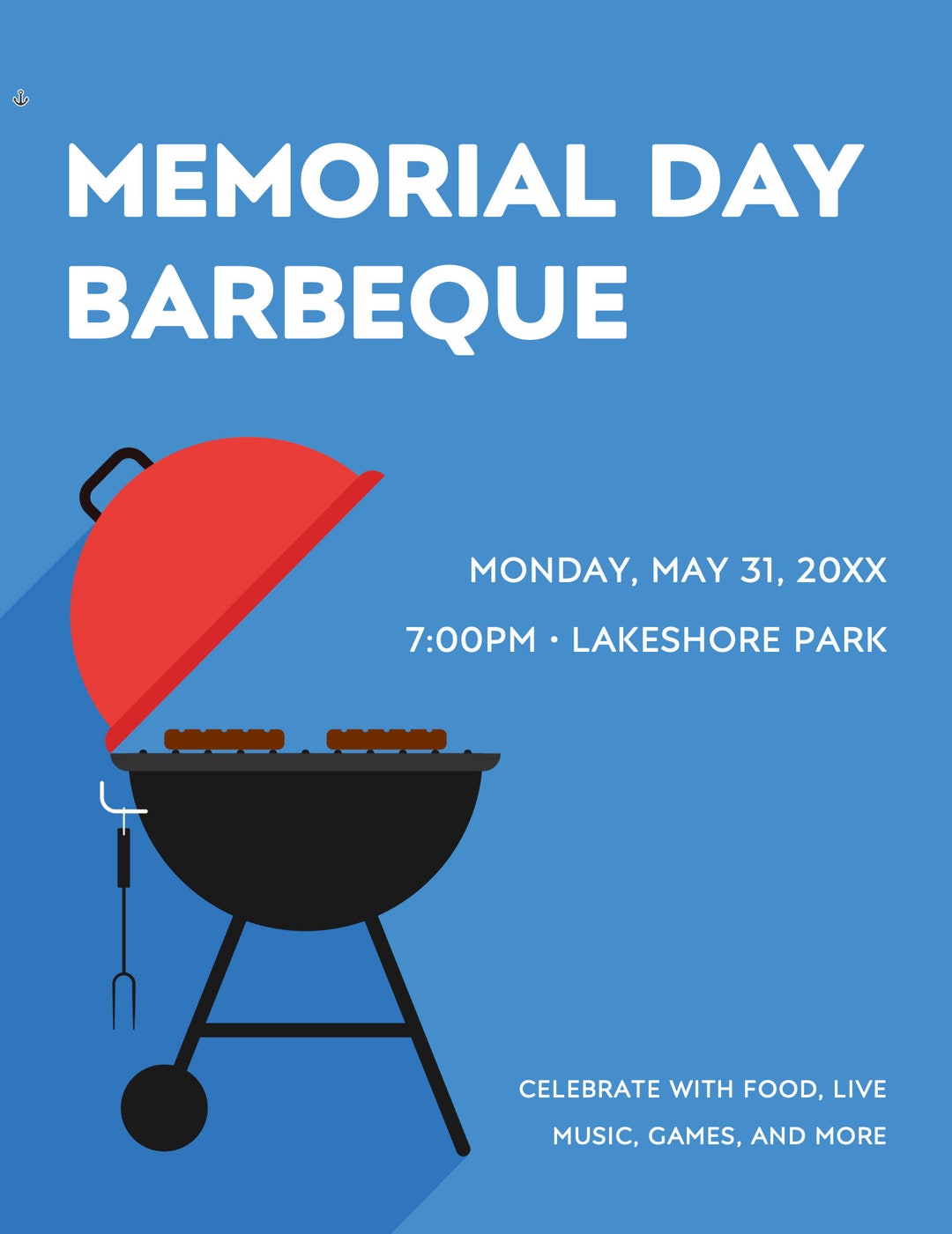 Memorial Day BBQ Flyer: Editable Invitation Template - Etsy