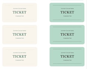 Afdrukbare sjabloon voor loterijtickets | Bewerkbare tickets voor inzamelingsactie | Direct downloaden