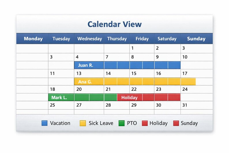 Weekend Tracker Employee Attendance Tracker 24/7 | Healthcare Schedule Template ...