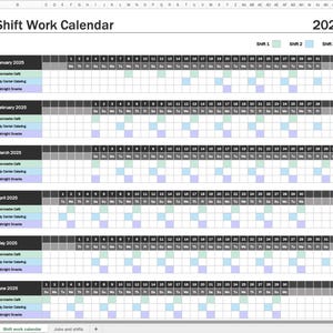 Work Shift Calendar Template | Employee Schedule Planner | Excel Template for Easy Staff Management