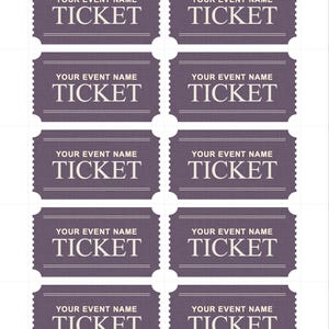 Bearbeitbare druckbare Ticketvorlage für Veranstaltungen | DIY benutzerdefinierte Tickets in MS Word | Sofortiger Download / Einfach zu bearbeiten und zu drucken