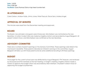Professional Meeting Minutes Template (Pack)