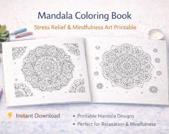 Printable Mandala Coloring Book for Adults – Stress Relief & Mindful Relaxation
