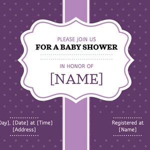 Plantilla de invitación para baby shower / Plantilla personalizable para celebraciones memorables / Tarjeta de baby shower / Herramienta de planificación de eventos