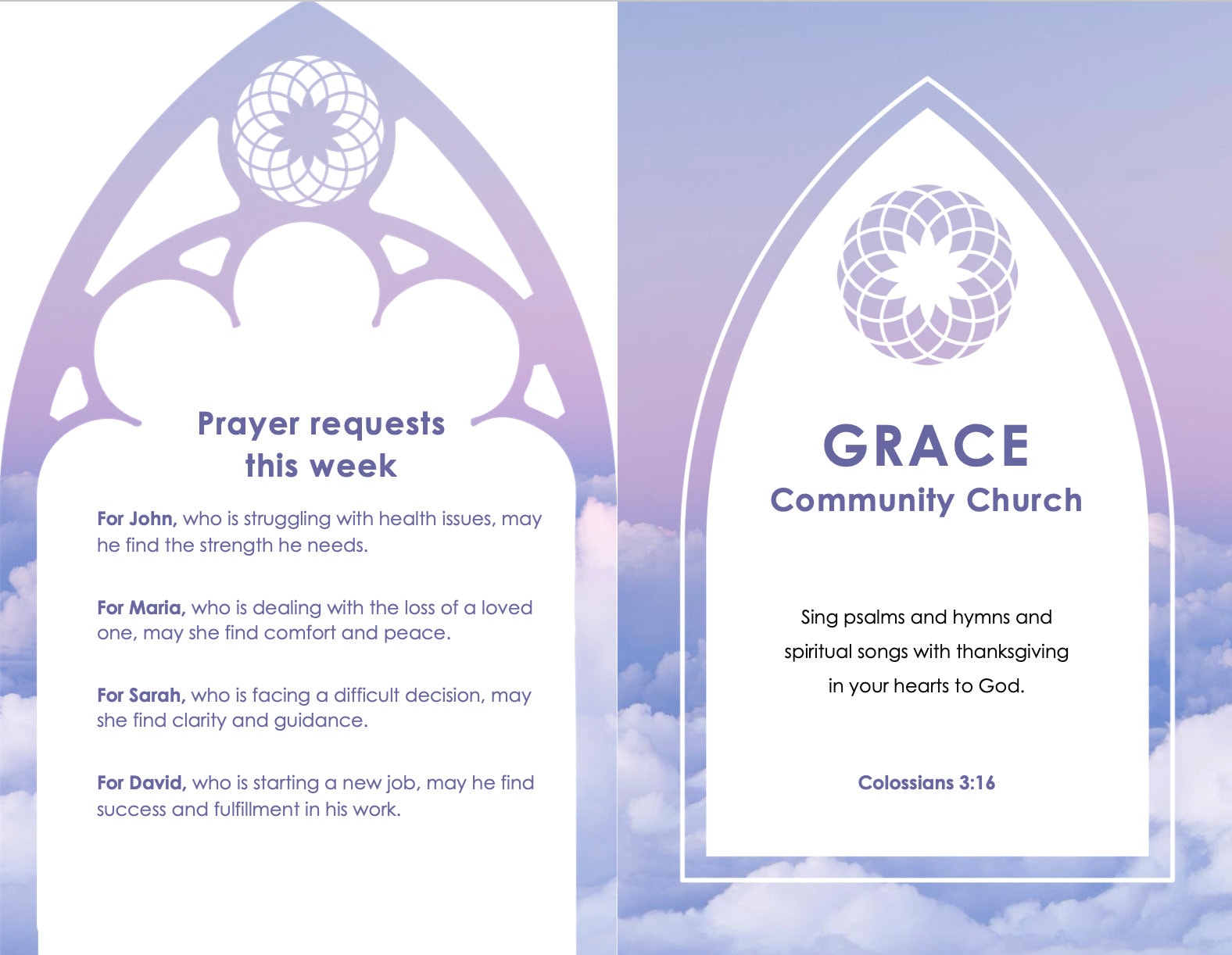 Church Service Bulletin Folded / Easy-to-use Folded Template / Weekly ...