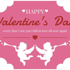Biglietto di San Valentino stampabile / Download digitale immediato / Design di amore e romanticismo per i partner