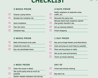 Party planning checklist