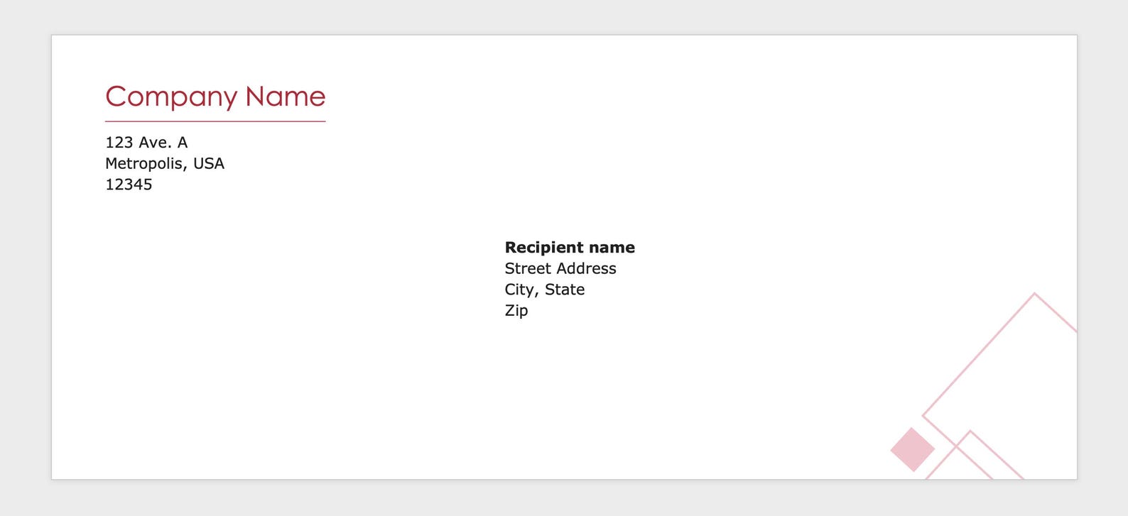 Business Envelope Template #10 | Editable DOCX for Microsoft Word ...