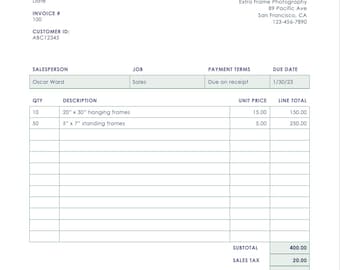 Service Invoice Template Word | Editable Invoice for Freelancers & Small Business