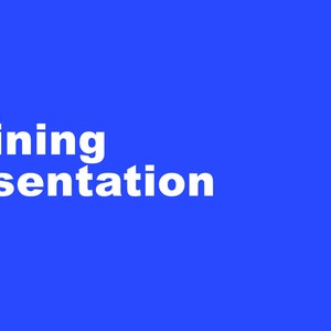 May include: A blue background with white text that reads "Training presentation". There are three red vertical lines and a red circle on the right side of the image.