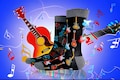 ROCK AND ROLL Music Guitar Fun Dress Socks Novelty Crew Socks Crazy Funky Socks Men's Socks Unisex Socks Fun Valentines Day Gift