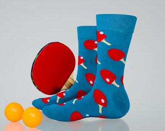 PING PONG GAMES Colorful Fun Dress Socks Novelty Crew Socks Crazy Funky Socks Men's Socks Unisex Socks Fun Valentines Day Gift