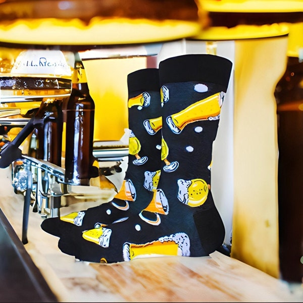 BEER Pint Bar Drink Fun Dress Socks Novelty Crew Socks Crazy Funky Socks Men's Socks Unisex Socks Fun Gift For Him